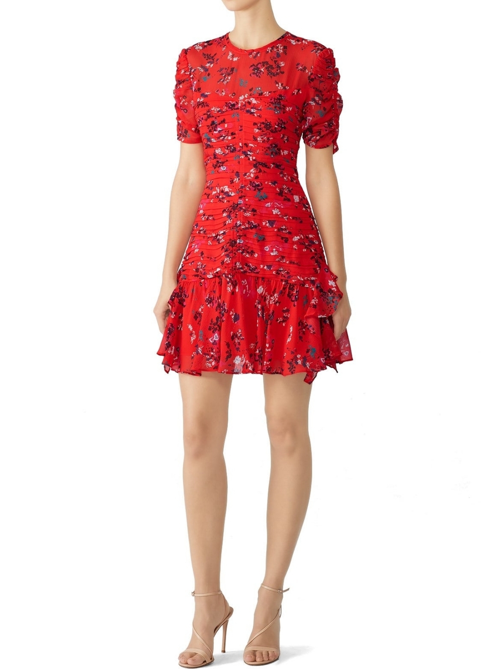 Tanya Taylor Floral Clusters Carti Dress